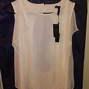 BCBG Sheer back-out blouse